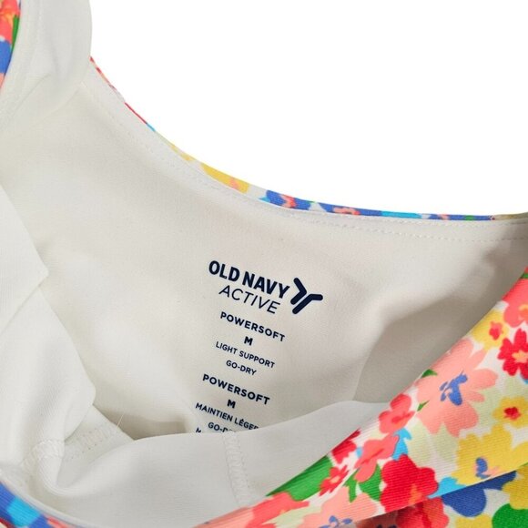 Old Navy Womens Power Soft Light Support Go Dry Crop Tank Active Top, Floral, M - Picture 3 of 8